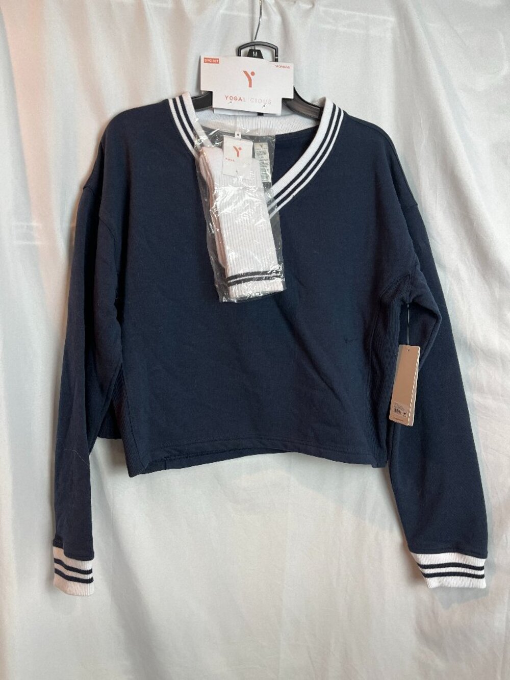 Women's Yogalicious Navy 3 piece sweatshirt, skort, socks set